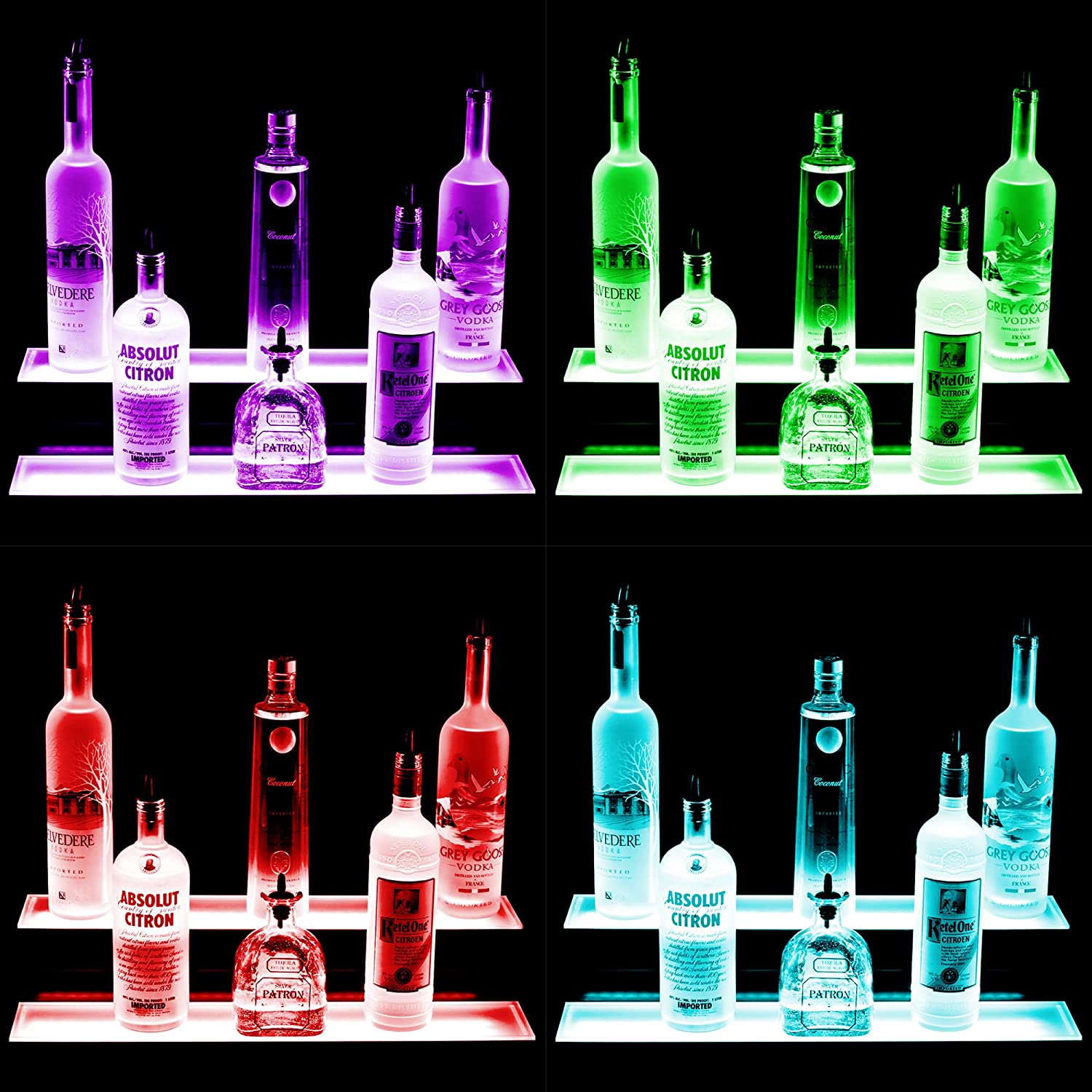 LED RGB Bottle Display Stands for Home Pubs, Bars and Man Caves