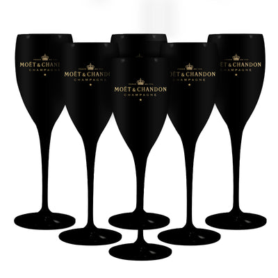 Moet & Chandon Black Champagne Flutes - Set of 6