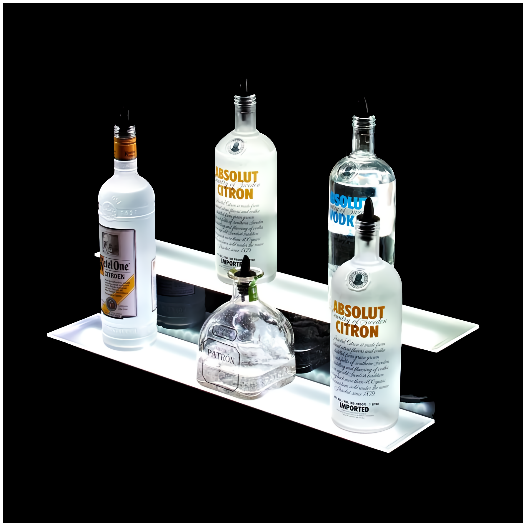 LED RGB Bottle Display Stands for Home Pubs, Bars and Man Caves