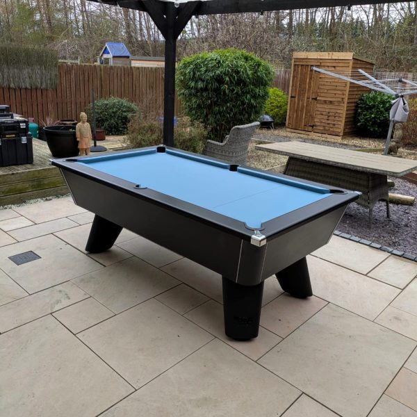 Cry Wolf Slate Bed Outdoor Pool Table – Matt Black
