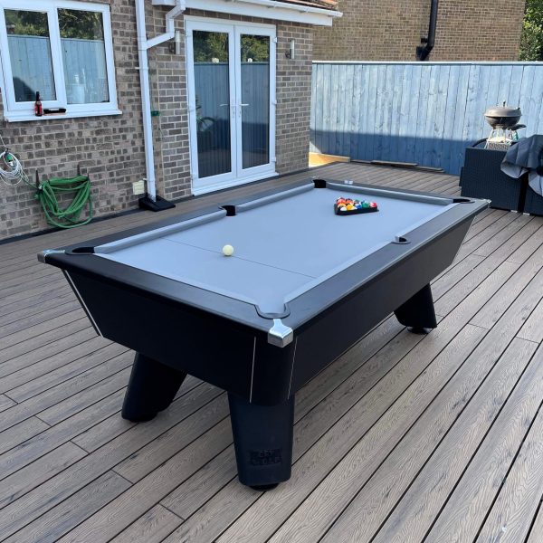 Cry Wolf Slate Bed Outdoor Pool Table – Matt Black
