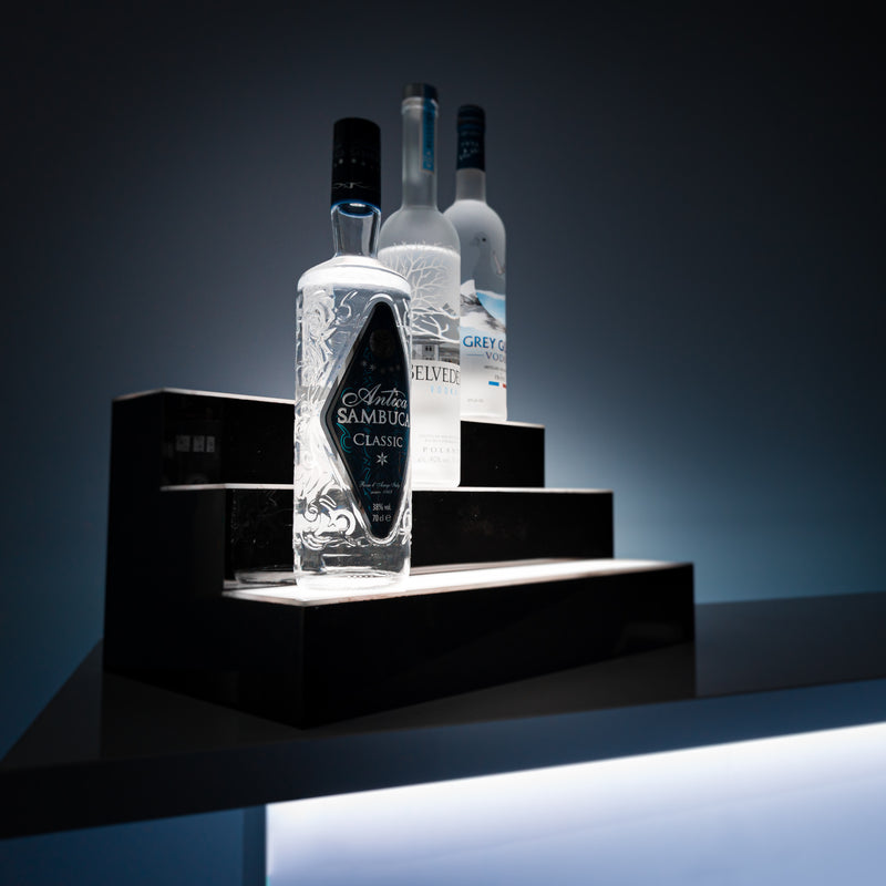 LED RGB Bottle Display Stands for Home Pubs, Bars and Man Caves