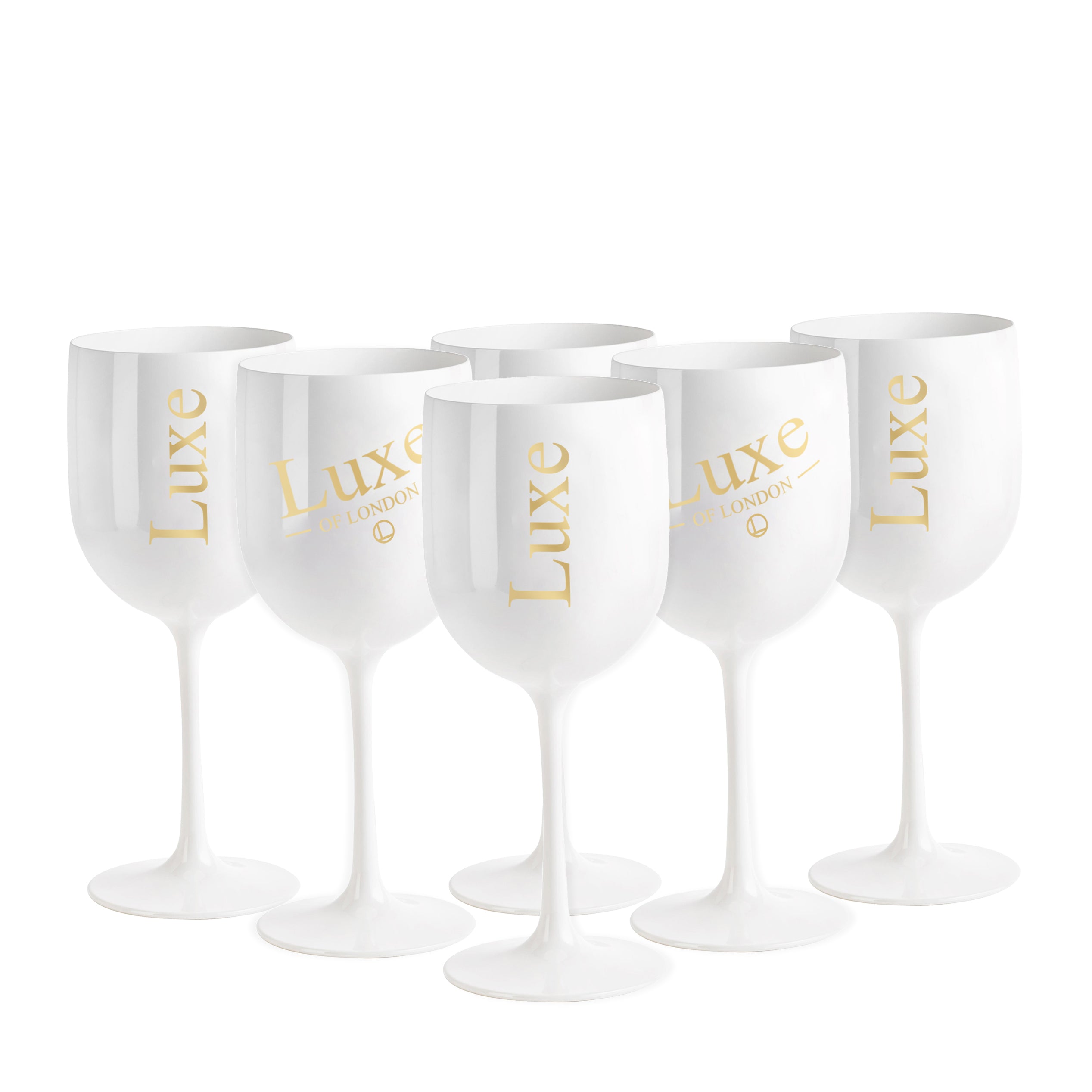 Luxe of London Premium White Acrylic Limited Edition Champagne Glasses (6)