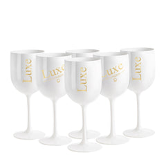 Luxe of London Premium White Acrylic Limited Edition Champagne Glasses (6)
