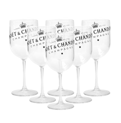 Moet & Chandon Clear Ice Imperial Acrylic Champagne Glasses - Set of 6 Glasses