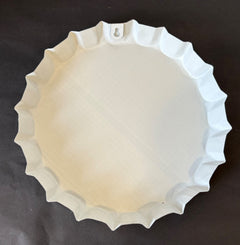 Coca Cola White Metal Bottle Top - 30cm