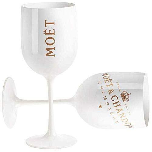 Moet & Chandon Ice Imperial White Acrylic Champagne Glasses - Set of 2 Glasses - Luxe Outdoor