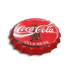 Coca Cola Ice Cold Metal Bottle Top - 30cm - Luxe Outdoor