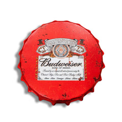 Budweiser Red Vintage Metal Bottle Top - 30cm - Luxe Outdoor
