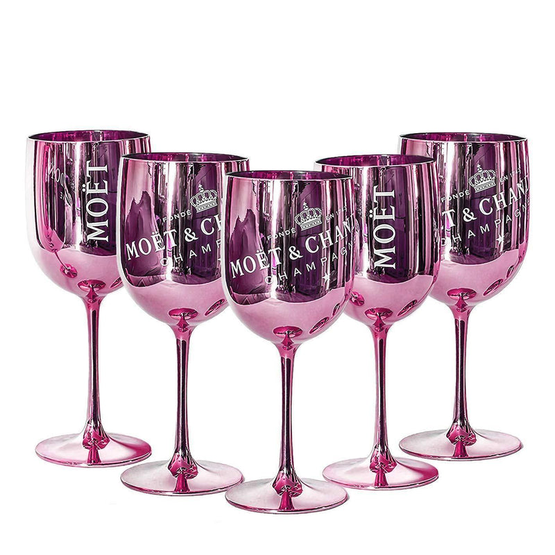 Moet & Chandon Pink Ice Imperial Acrylic Champagne Glasses - Set of 6 Glasses - Luxe Outdoor