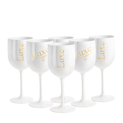 Luxe of London Premium White Acrylic Limited Edition Champagne Glasses (6)