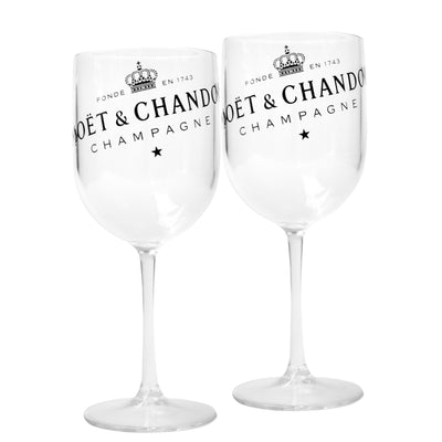 Moet & Chandon Clear Ice Imperial Acrylic Champagne Glasses - Set of 2 Glasses