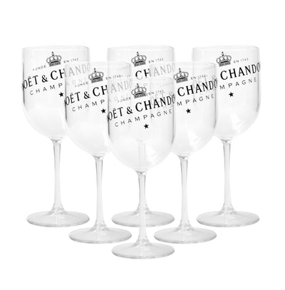 Moet & Chandon Clear Ice Imperial Acrylic Champagne Glasses - Set of 6 Glasses