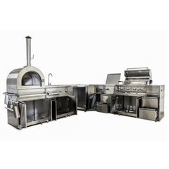 Luxe Outdoor Premium Outdoor Garden Kitchen | 6 Piece | Fully S304 Stainless Steel | Sink, Barbecue, Pizza Oven, Burner & Appliance Cabinet | - Luxe Outdoor