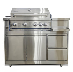 Luxe Outdoor Premium Outdoor Garden Kitchen | 6 Piece | Fully S304 Stainless Steel | Sink, Barbecue, Pizza Oven, Burner & Appliance Cabinet | - Luxe Outdoor