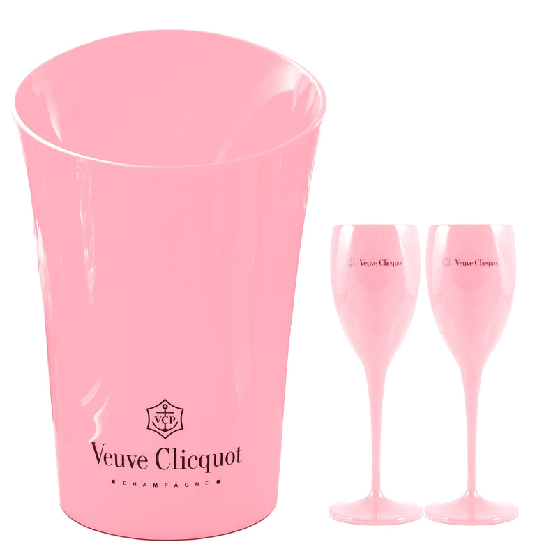 Veuve Clicquot Cooler with Champagne Glasses | Pink - Luxe Outdoor