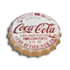 Coca Cola White Metal Bottle Top - 30cm - Luxe Outdoor