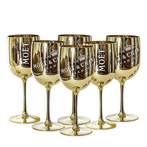 Moet & Chandon Gold Ice Imperial Acrylic Champagne Glasses - Set of 6 Glasses - Luxe Outdoor